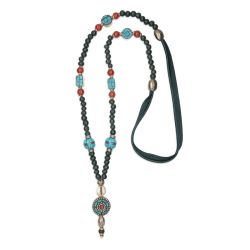 Collar PLATA DE PALO de mujer colección Lavinia rústico y atemporal con turquesas