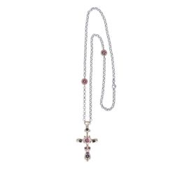 BN022X Collar PLATA DE PALO de mujer Rabat con plata 925, onix y circonitas rubíes