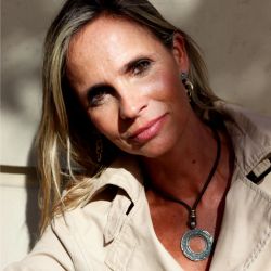 WN258X Collar PLATA DE PALO mujer colección Tetsu de cuero con colgante círculo en plata 925