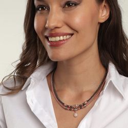 WN133R Collar mujer PLATA DE PALO modelo CARLA elegante y distinguido