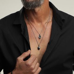 SN022X Colgante Plata de Palo modelo OVAL Skull unisex calavera