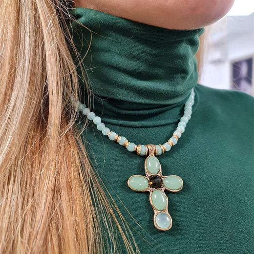 WN101X Collar PLATADEPALO mujer elaborado en plata de ley 925