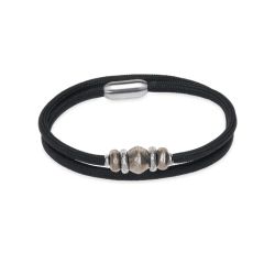 Collar - Pulsera Doble Nylon Brillo Plata de Palo para lucir como pulsera o collar