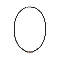 Collar - Pulsera Doble Nylon Brillo Plata de Palo para lucir como pulsera o collar