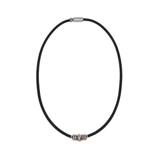 Collar - Pulsera Doble Nylon Brillo Plata de Palo para lucir como pulsera o collar
