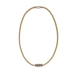 Collar - Pulsera Doble Nylon Camin Plata de Palo para lucir como pulsera o collar