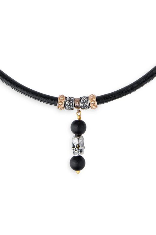 Collar Sekkim SN044X Colgante Plata de Palo calavera