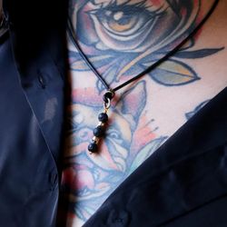 Collar Skinny SN045X Colgante Plata de Palo dos calaveras