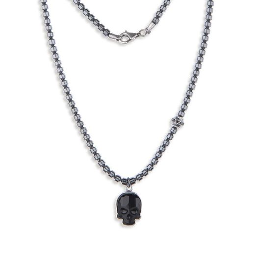 SN025X Collar Skull unisex Plata de Palo modelo KUMON con calavera
