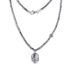 SN025X Collar Skull unisex Plata de Palo modelo KUMON con calavera