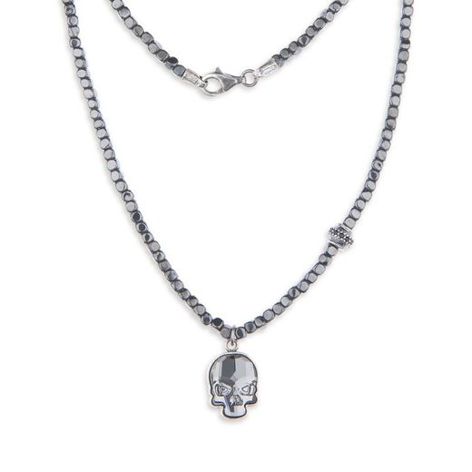 SN025X Collar Skull unisex Plata de Palo modelo KUMON con calavera
