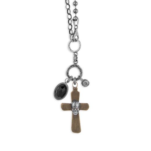 Colgante Plata de Palo SKULL CAN17 cruz con calavera
