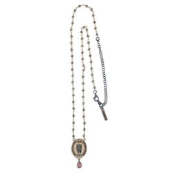 Colgante Plata de Palo Skull SN007X rosario calavera con circonitas y resina