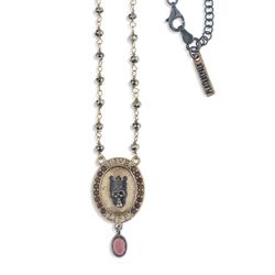 Colgante Plata de Palo Skull SN007X rosario calavera con circonitas y resina