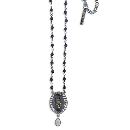 Colgante Plata de Palo SKULL SN008X resina epoxi, bronce y calavera