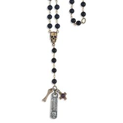 Colgante Plata de Palo Skull SN014X calavera unisex de ónix y bronce