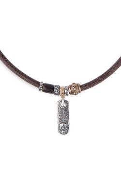 Collar Sokkim SN040X Colgante Plata de Palo con placa de plata 925