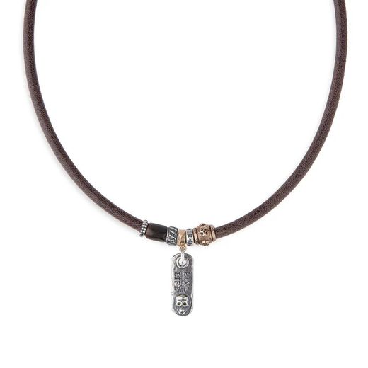 Collar Sokkim SN040X Colgante Plata de Palo con placa de plata 925