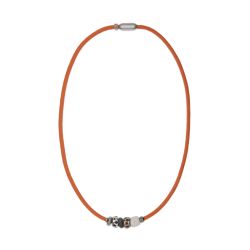Collar/Pulsera Plata de Palo de Nylon naranja colección Croma multifuncional