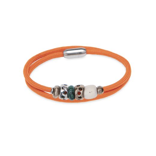 Collar/Pulsera Plata de Palo de Nylon naranja colección Croma multifuncional