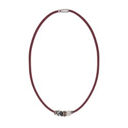 Collar/Pulsera Nylon Flor de Plata de Palo color granate para lucir como collar o pulsera