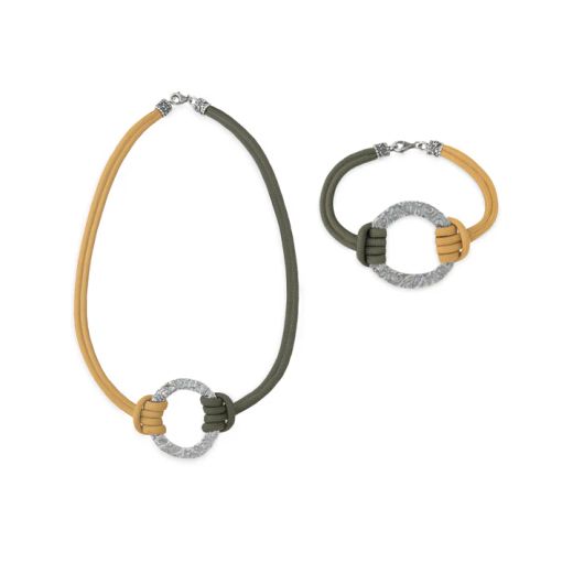 Conjunto Bassa PLATA DE PALO mujer Incluye collar y pulsera Bassa a juego. Elige el color del conjunto y la talla de la pulsera.