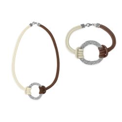Conjunto Bassa PLATA DE PALO mujer Incluye collar y pulsera Bassa a juego. Elige el color del conjunto y la talla de la pulsera.