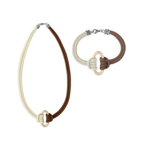 Conjunto PLATA DE PALO mujer Mondragó Incluye collar y pulsera Cala Mondragó a juego. Elige el color del conjunto y la talla de la pulsera.