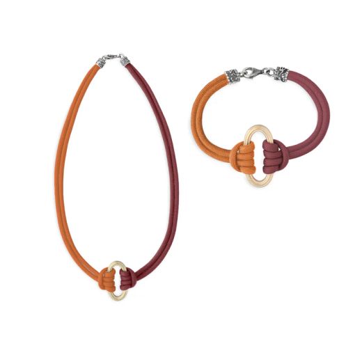 Conjunto PLATA DE PALO mujer Mondragó Incluye collar y pulsera Cala Mondragó a juego. Elige el color del conjunto y la talla de la pulsera.