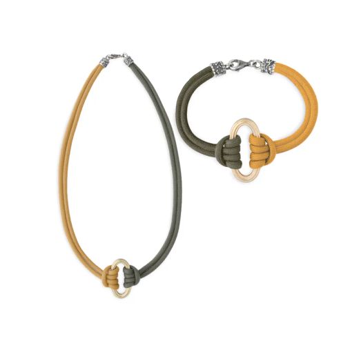 Conjunto PLATA DE PALO mujer Mondragó Incluye collar y pulsera Cala Mondragó a juego. Elige el color del conjunto y la talla de la pulsera.