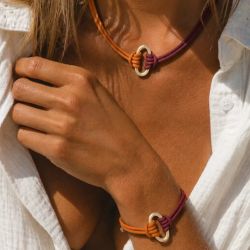 Conjunto PLATA DE PALO mujer Mondragó Incluye collar y pulsera Cala Mondragó a juego. Elige el color del conjunto y la talla de la pulsera.