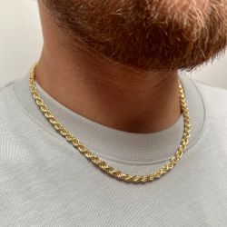 CO-RDON 742 Collar cordón Salomónico de hombre 50 cm en oro de 18 quilates