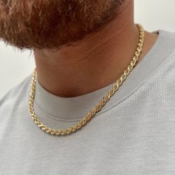 CO-RDON 742 Collar cordón Salomónico de hombre 50 cm en oro de 18 quilates