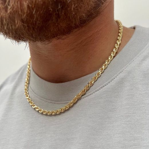 CO-RDON 742 Collar cordón Salomónico de hombre 50 cm en oro de 18 quilates