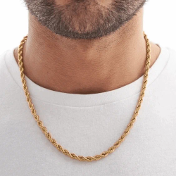 CO-RDON 742 Collar cordón Salomónico de hombre 50 cm en oro de 18 quilates