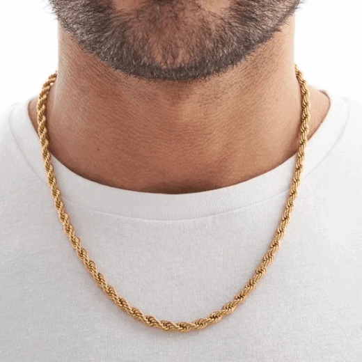 CO-RDON 742 Collar cordón Salomónico de hombre 50 cm en oro de 18 quilates