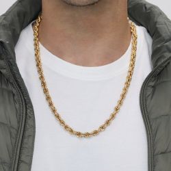 CO-RDON 742 Collar cordón Salomónico de hombre 50 cm en oro de 18 quilates