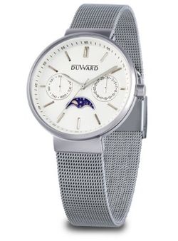 D25711.01 Reloj Duward de mujer modelo LADY MACE malla de esterilla acero inoxidable 316L multifunción con media luna