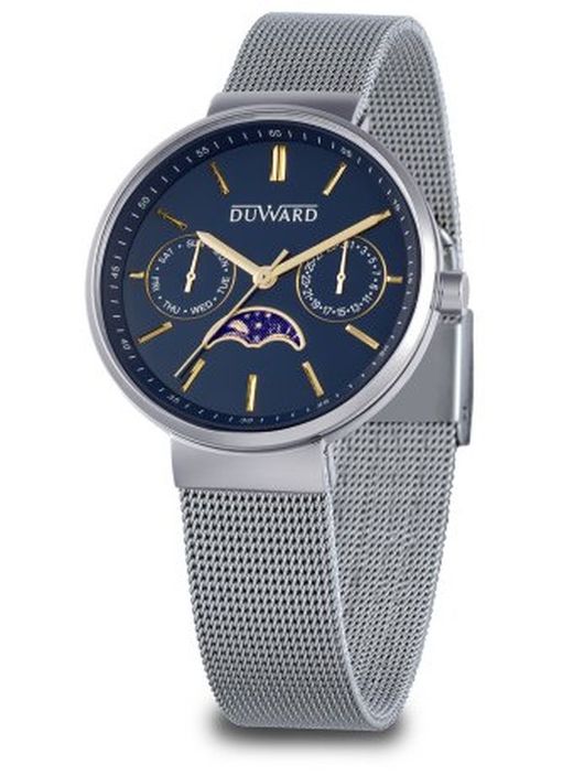 D25711.05 Reloj Duward de mujer colección LADY MACE malla milanesa acero inoxidable 316L multifunción esfera azul
