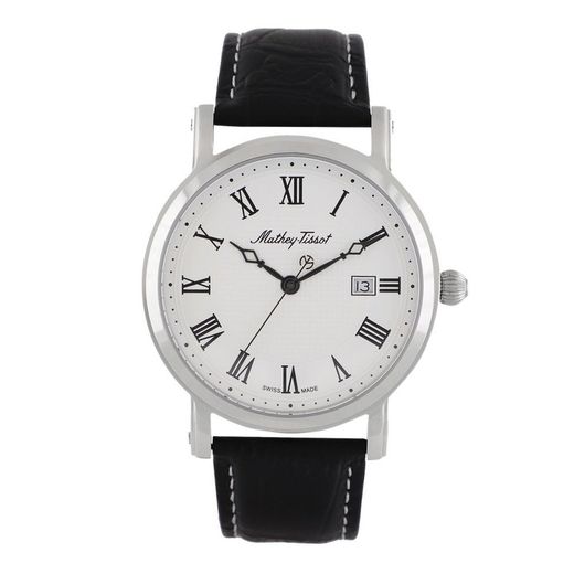 H611251ABR Reloj hombre (únisex) Mathey Tissot colección City Leather Swiss Made caja de acero inoxidable 316L cristal zafiro y esfera blanca muy clara y elegante