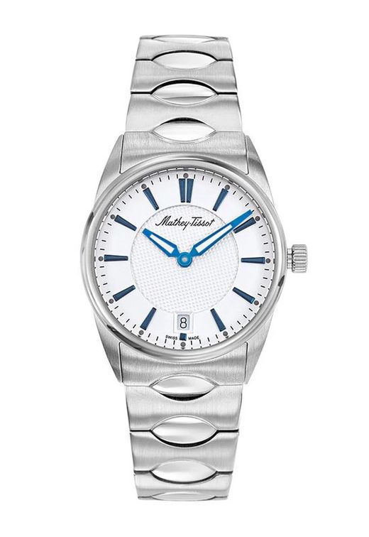 D791AI Reloj Mathey Tissot mujer modelo Anaconda acero 316L esfera blanca índices azules movimiento Suizo Swiss Made