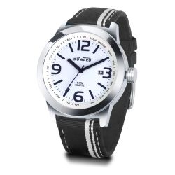 D84045.11 Reloj Duward Hombre deportivo y elegante caja acero esfera blanca 5 Atm correa textil