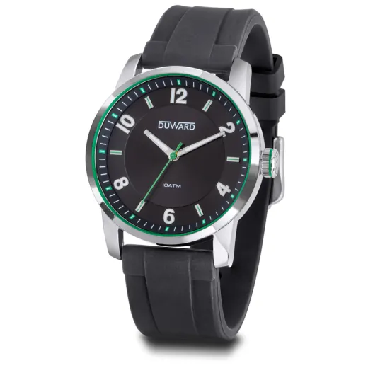 D85346.03 Reloj Duward de hombre impermeable 10 atm correa silicona cristal mineral zafiro