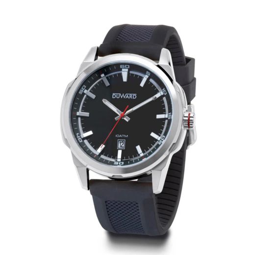 D85434.03 Reloj Duward de Caballero Correa y Caja acero 316L calendario y esfera negra 100 metros