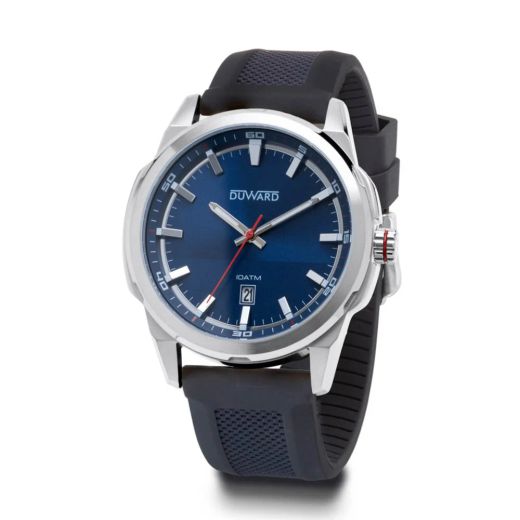 D85434.05 Reloj DUWRAD de caballero correa y caja acero 316L 3 Aguas esfera azul water resistant 10 Atm