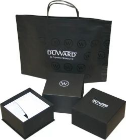 D85707.02 Reloj Duward de Hombre de acero Multifunción con fase lunar con correa negra