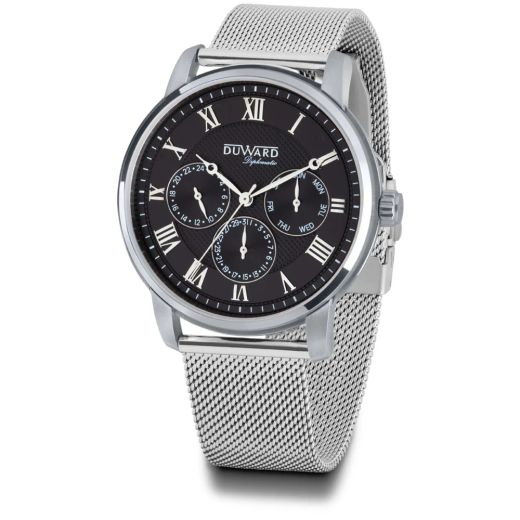D85708.B2 Reloj Duward Diplomatic de Hombre Elegante Multifunción de acero números romanos