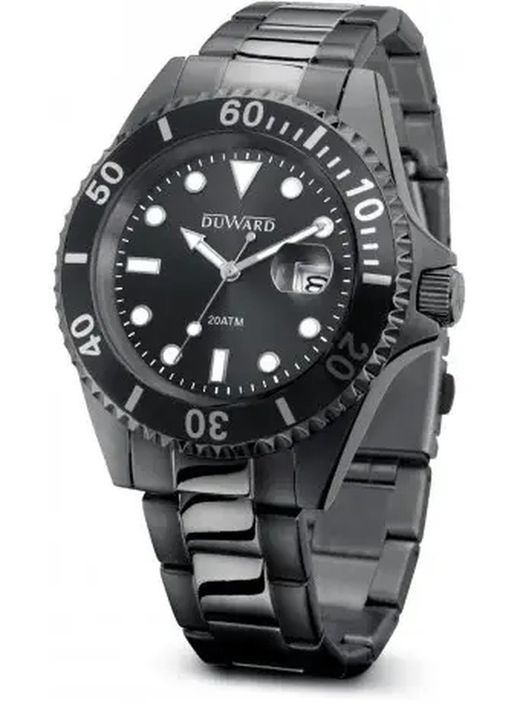 D95428.22 Reloj DUWARD de hombre sport acero inoxidable 316L tratamiento IP negro con calendario 20Atm cristal zafiro