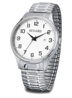 D95425.02 Reloj Duward de hombre correa extensible de acero inoxidable con calendario water resistant 5 ATM