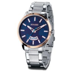 D95437.85 Reloj DUWARD de hombre caja acero bisel dorado esfera degrade azul con calendario